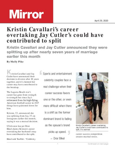 Kristin Cavallari's career overtaking Jay Cutler's could have contributed to split