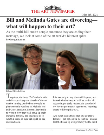Bill and Melinda Gates are divorcing—what will happen to their art?