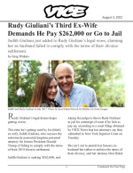 Rudy Giuliani’s Third Ex-Wife Demands He Pay $262,000 or Go to Jail